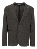Brown Wool Blend Blazer with Pockets
