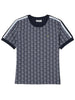 T-shirt blu logo monogram all-over