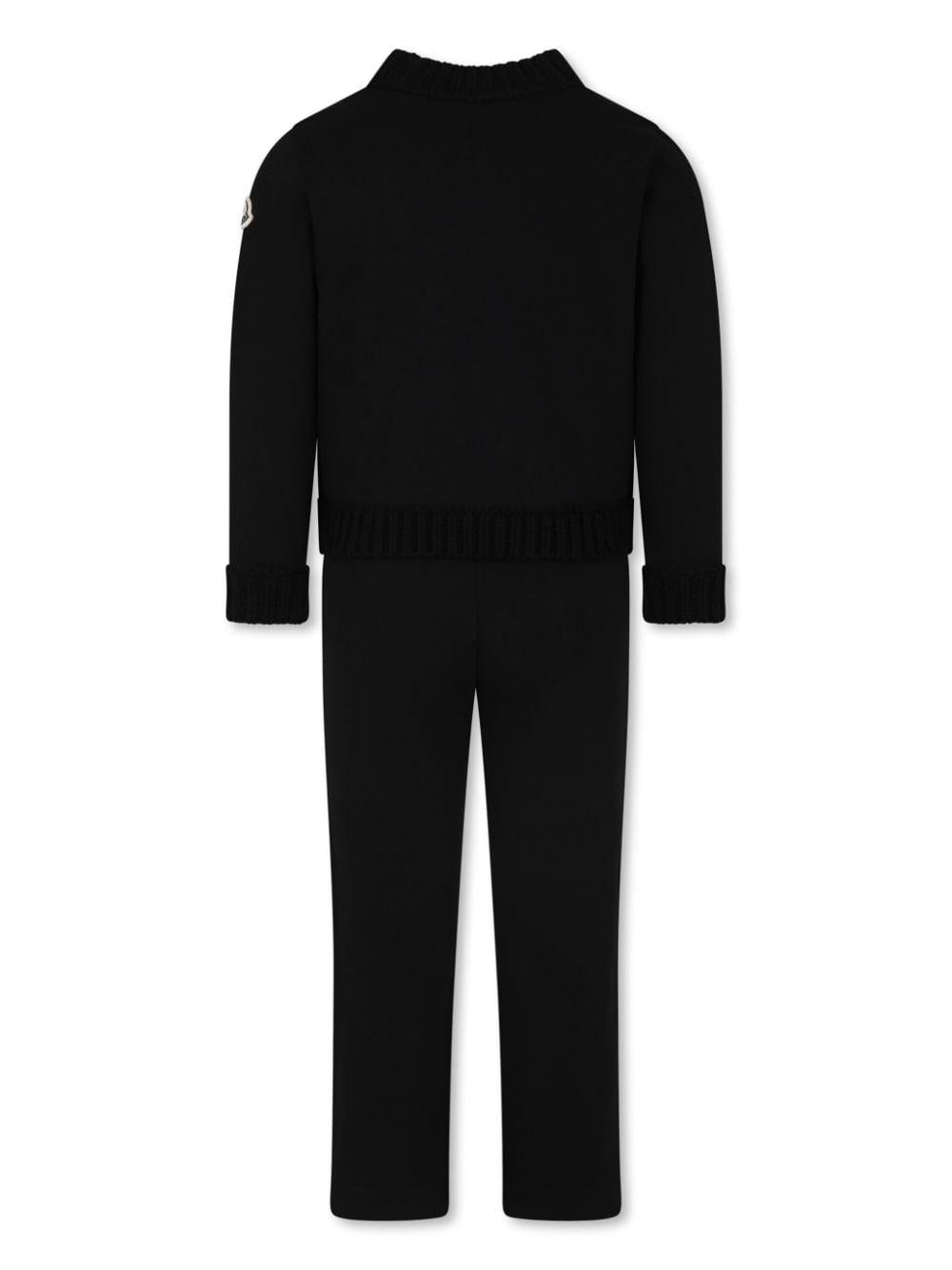 Completo sportivo profili in maglia nero (2pz) 9548M00002899PS 999 MONCLER KIDS 