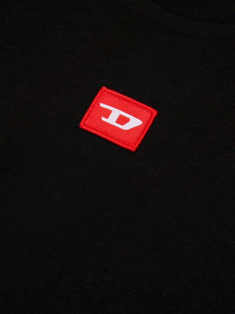 T-shirt Nera con Logo J025010GRAI K900 DIESEL KIDS 