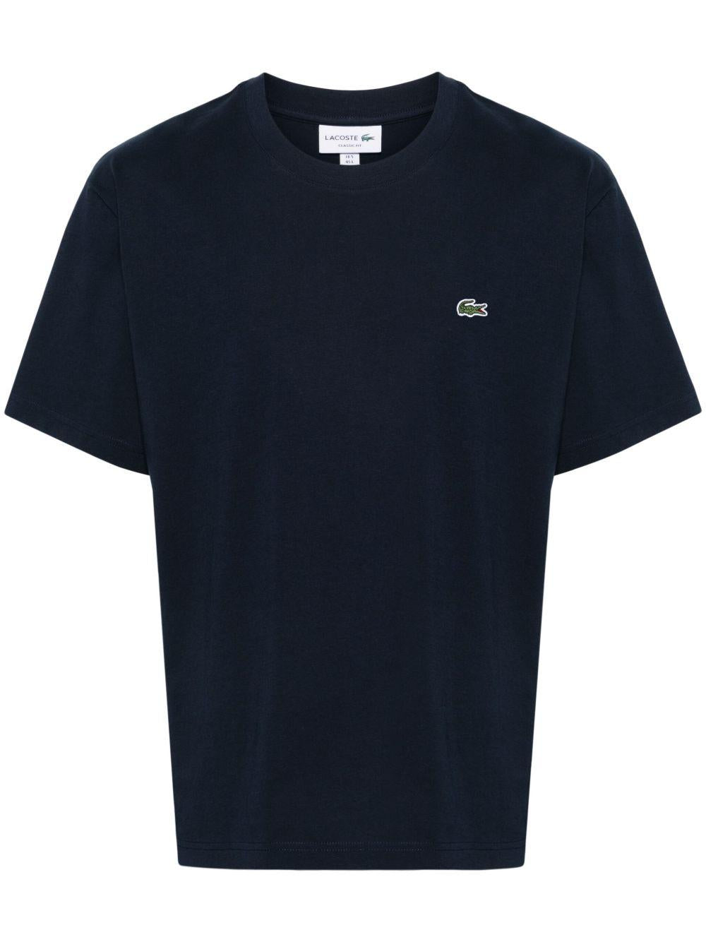 T-shirt blu notte mini logo ricamo TH7318 166 LACOSTE 