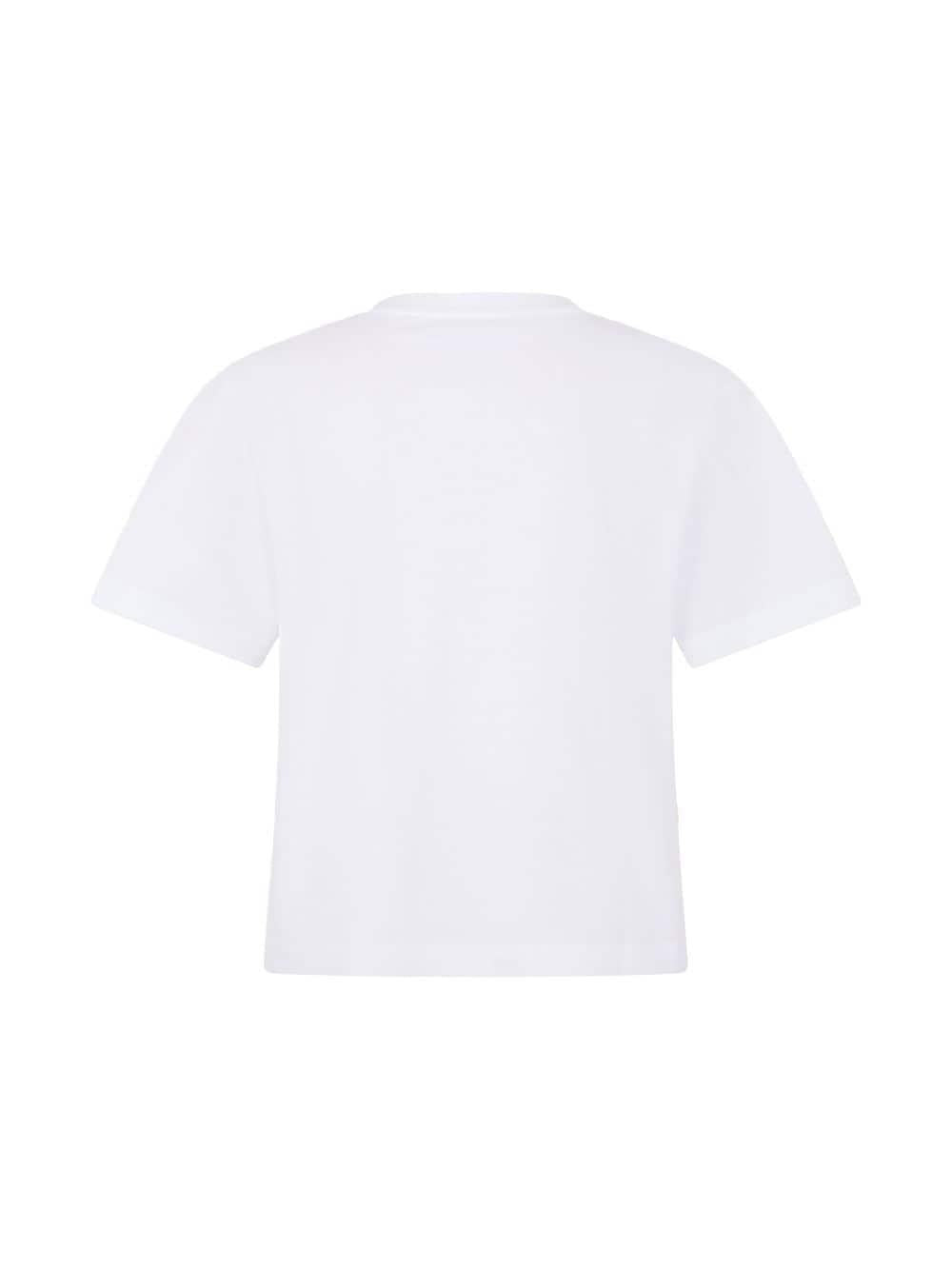 T-shirt bianca con borchie tonde