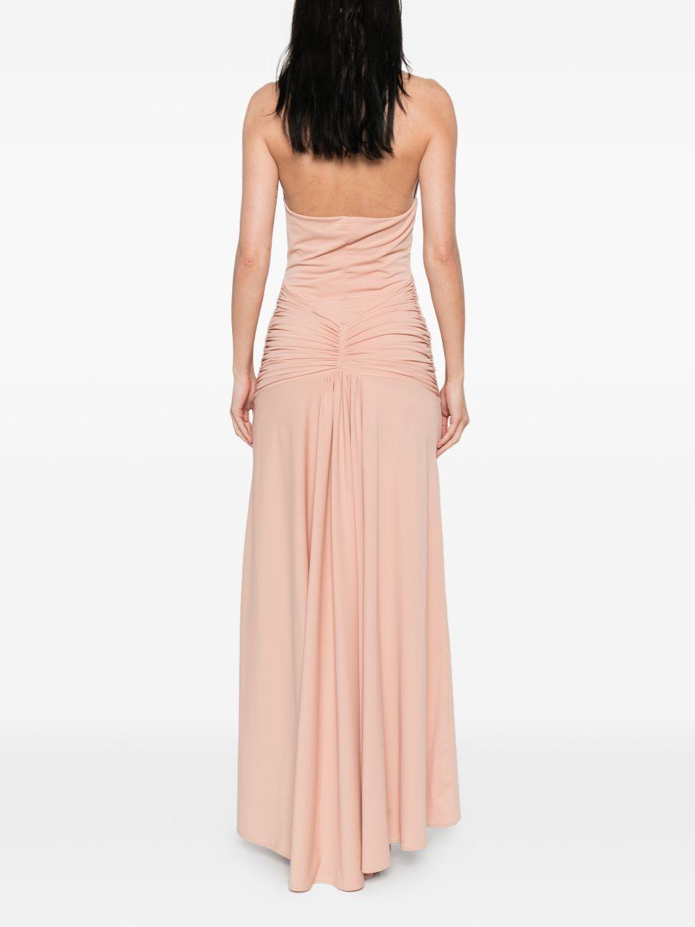 Abito lungo halter con scollo a V WE00782 NUDE BABYLON EUREKA 