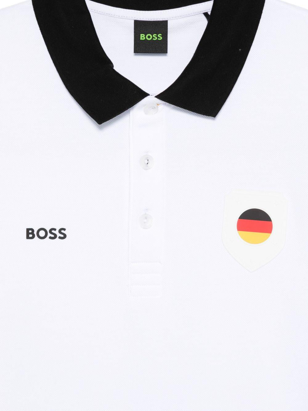 Polo in cotone con colletto bianco 50559263 102 BOSS 