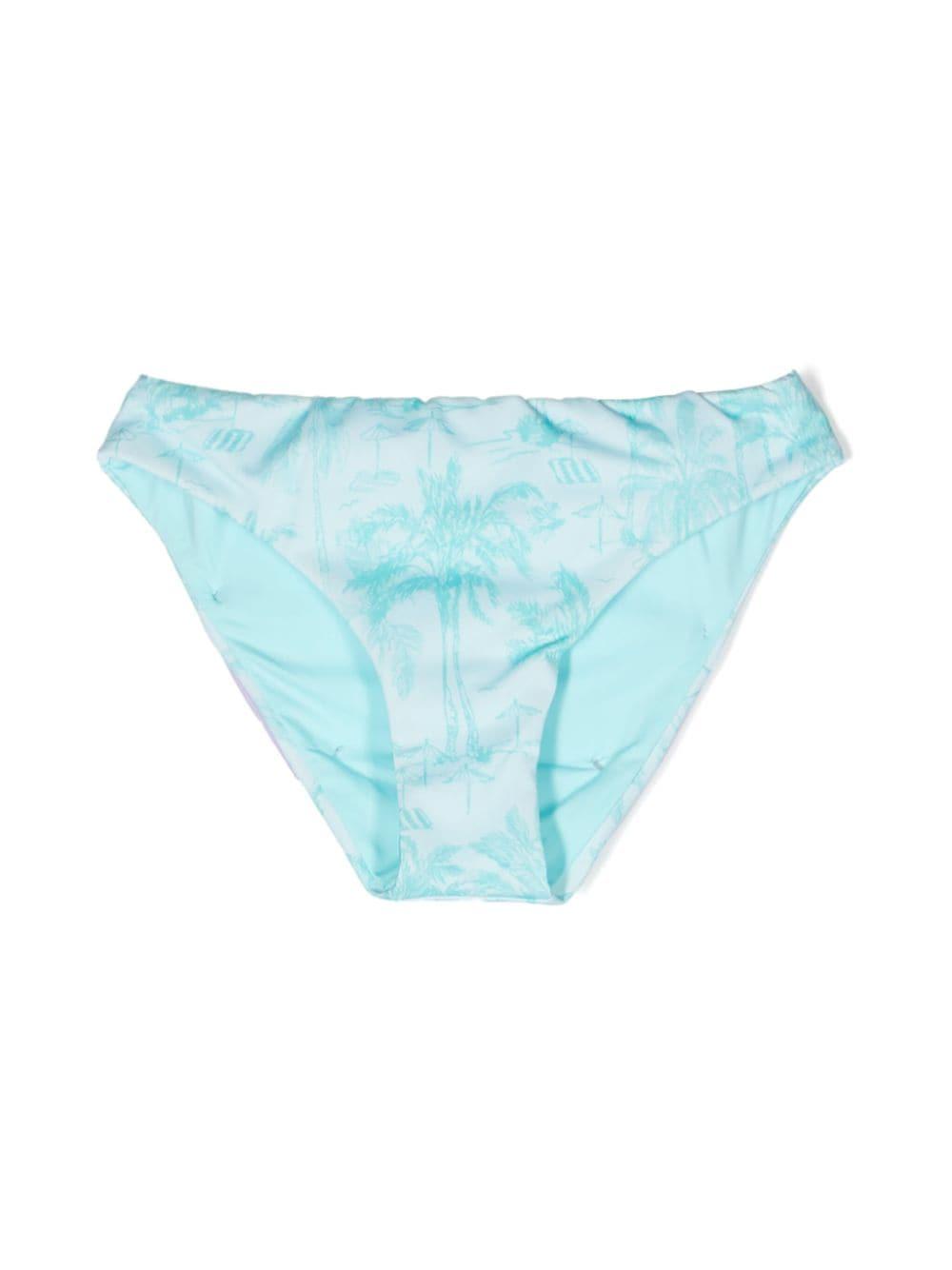 Costume Slip madame verde acqua palms