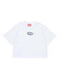 T-shirt Bianca con Logo Ricamato