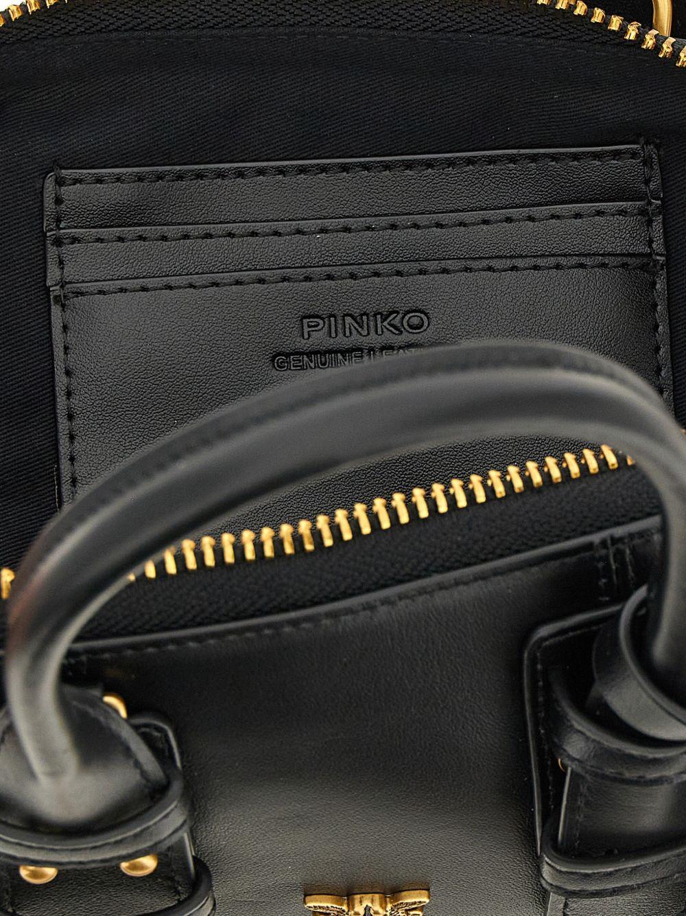Borsa a spalla in pelle con lucchetto 105334A0QO Z99Q PINKO 