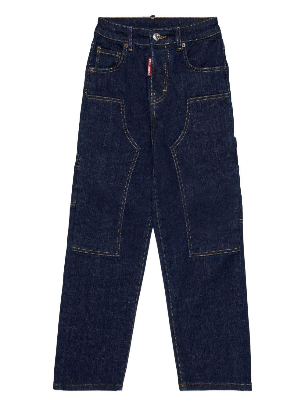 Jeans a Gamba Ampia con Logo Posteriore DQ2636D0AAM DQ01 DSQUARED KIDS 