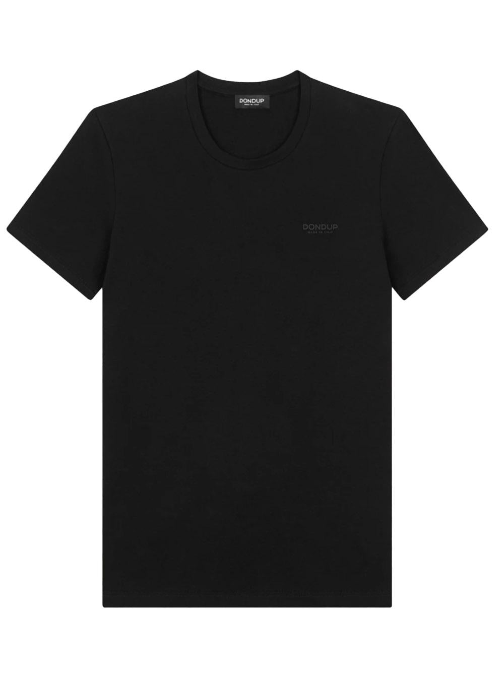 T-shirt nera mini logo petto