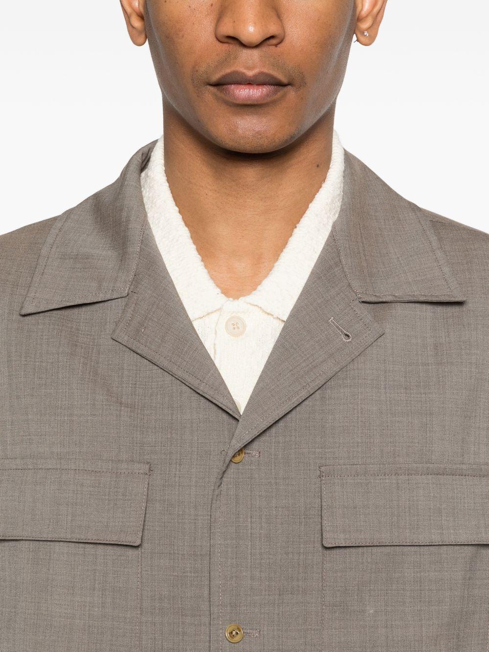 Giacca camicia in lana con tasche sul petto JOHN300082 00036 BRIGLIA 