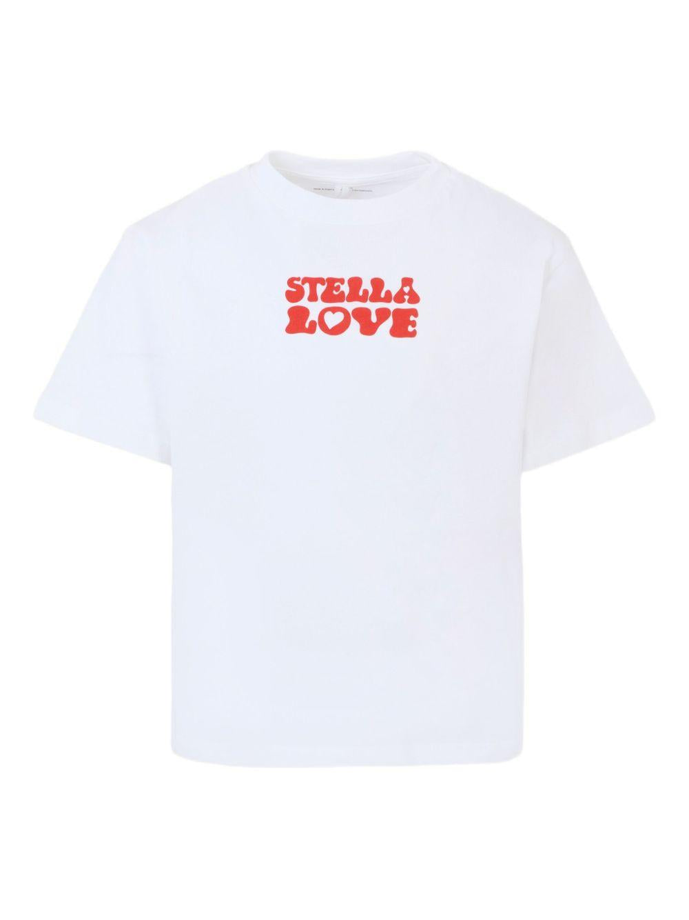 T-shirt Bianca a Maniche Corte con Stampa Grafica TX8C11Z0434 100 STELLA MCCARTNEY KIDS 