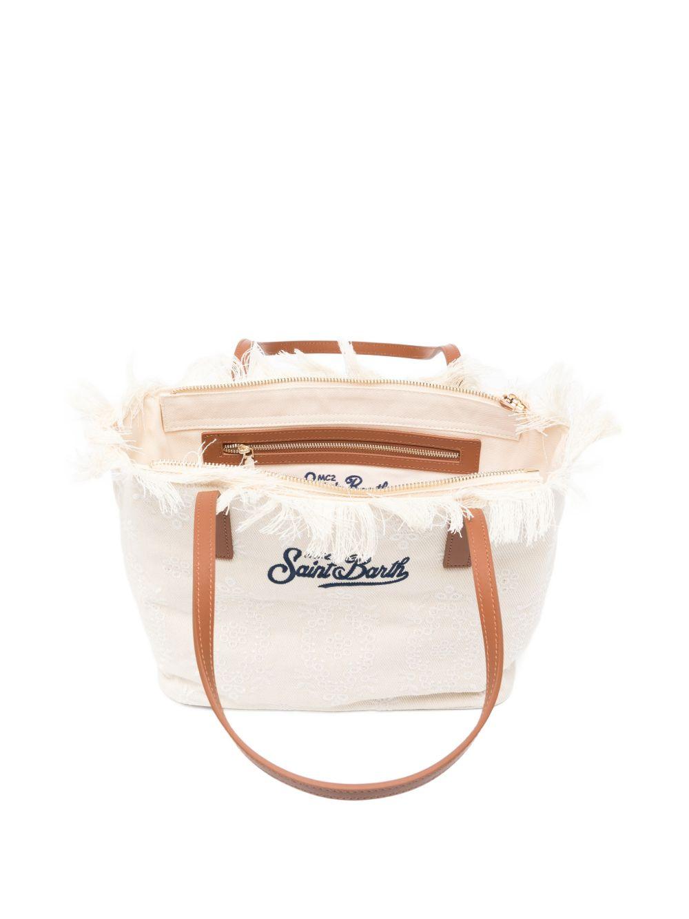 Borsa tote in denim con bordi sfrangiati CBMF001 01034L MC2 SAINT BARTH 