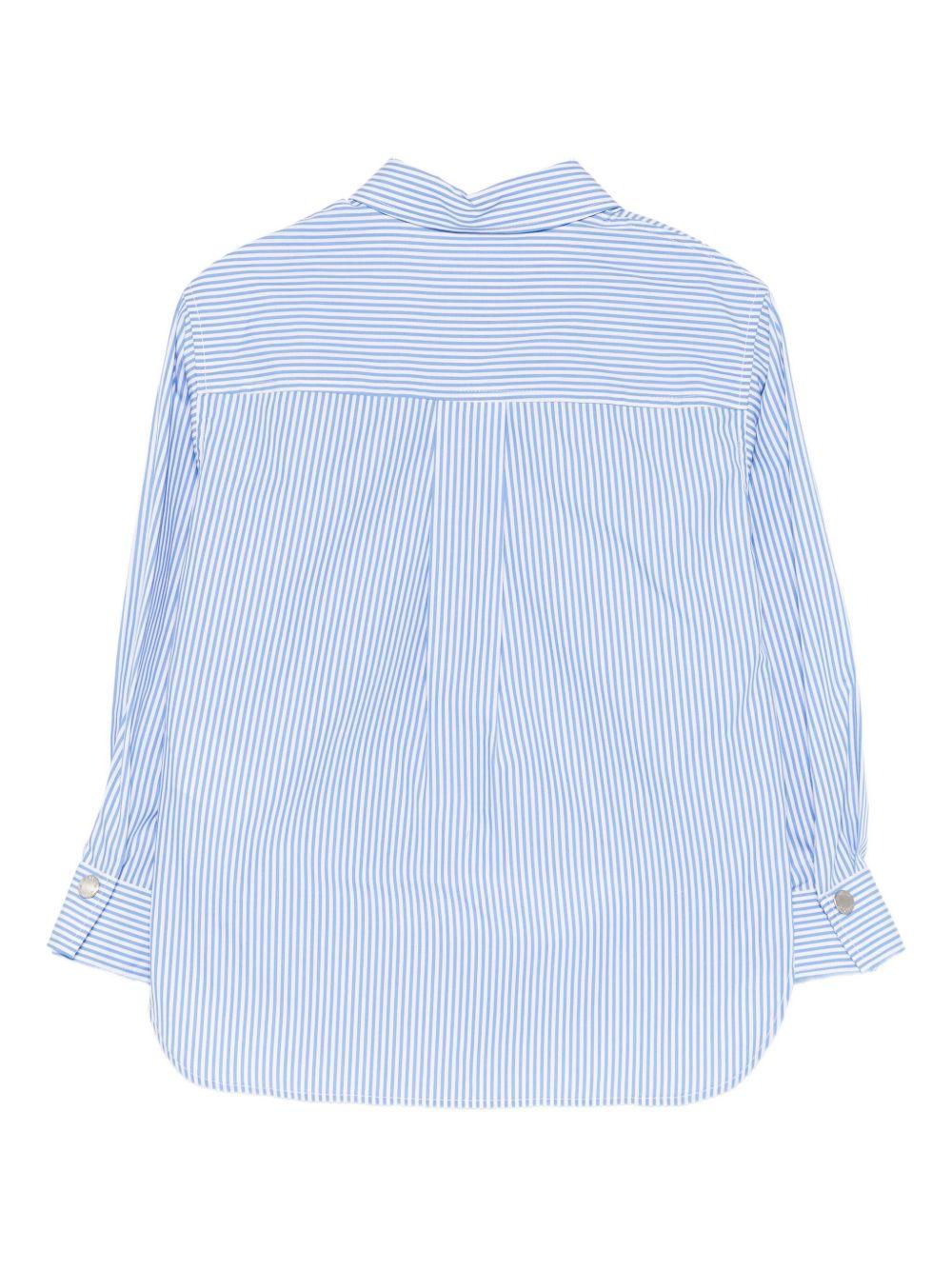 Camicia azzurra a righe con stampa logo KFCA015CCR013 D053 PINKO UP 