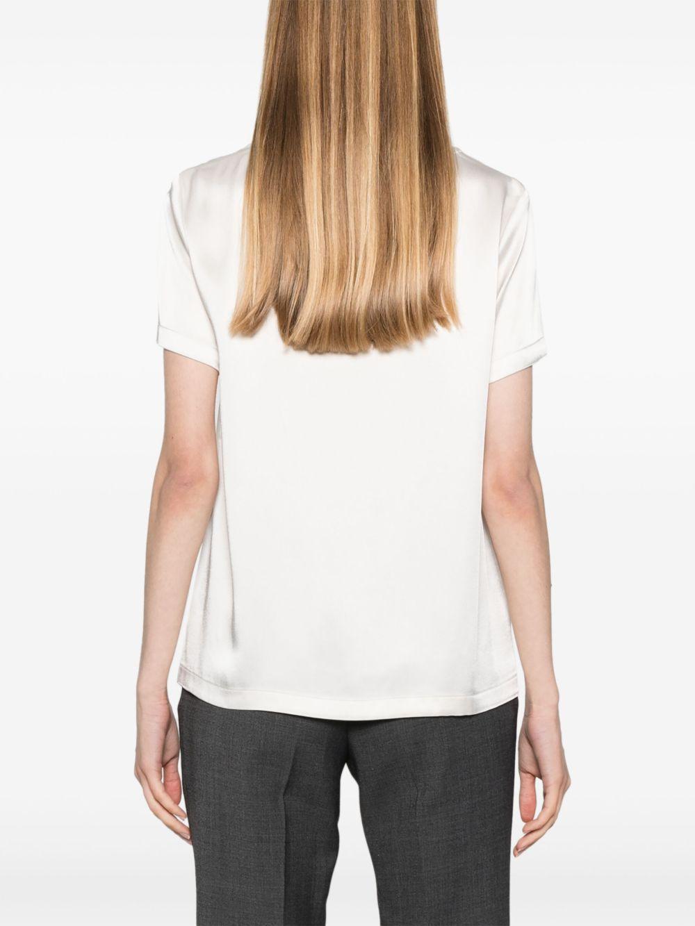 T-shirt avorio in raso