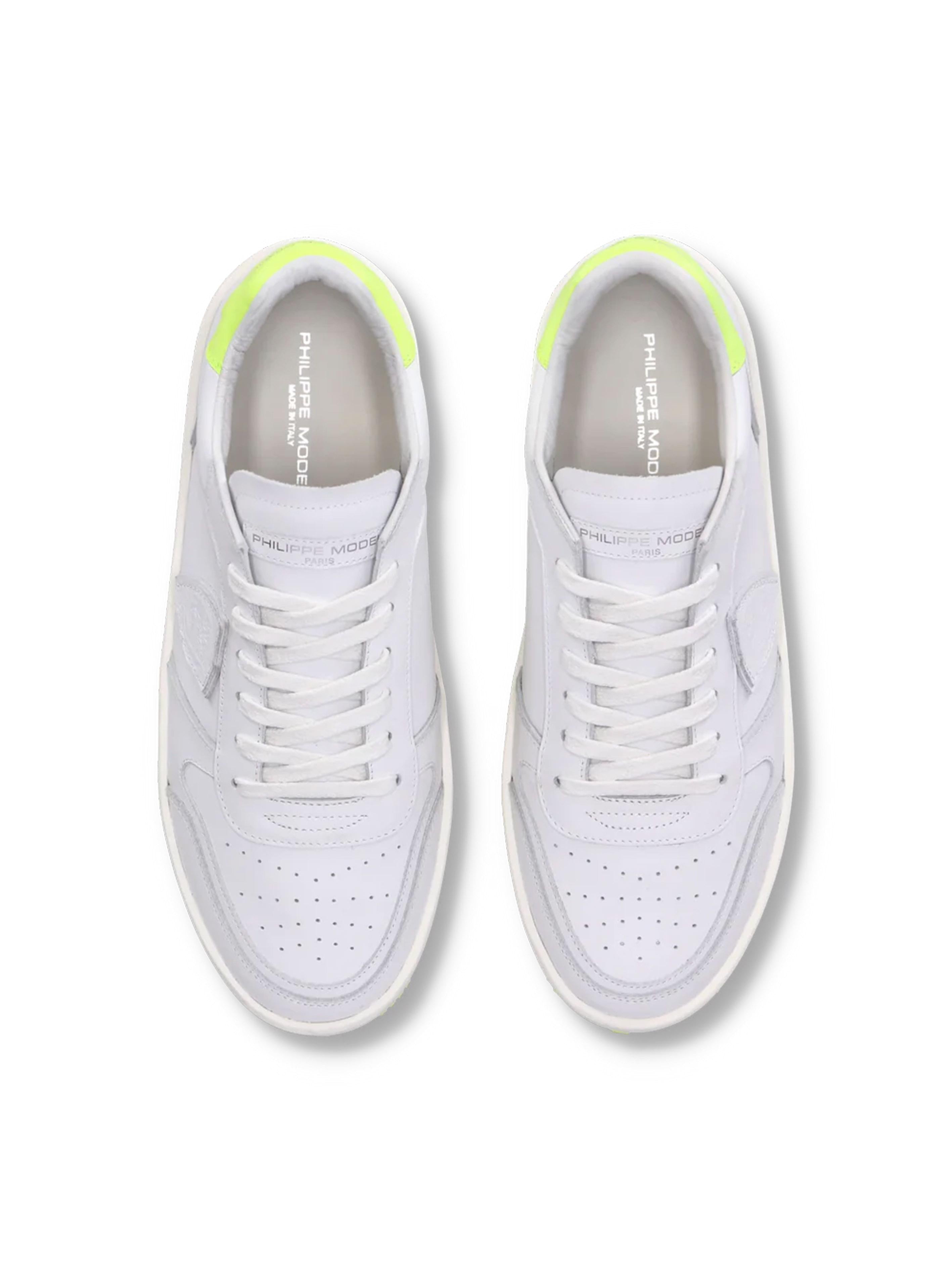 Sneakers Nice bianche/lime  uomo