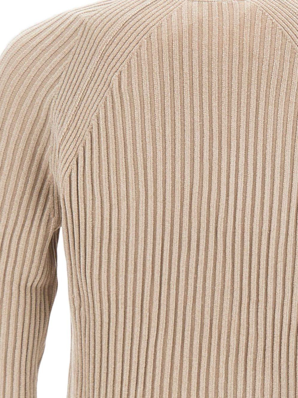 Maglione crema a coste con maniche raglan W25137 32 RRD 