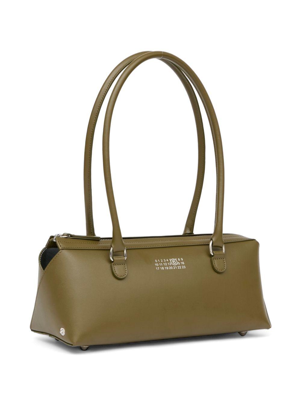 Borsa a spalla in pelle arancione con chiusura zip SB6ZH0039P9061 T7429 MM6 MAISON MARGIELA 