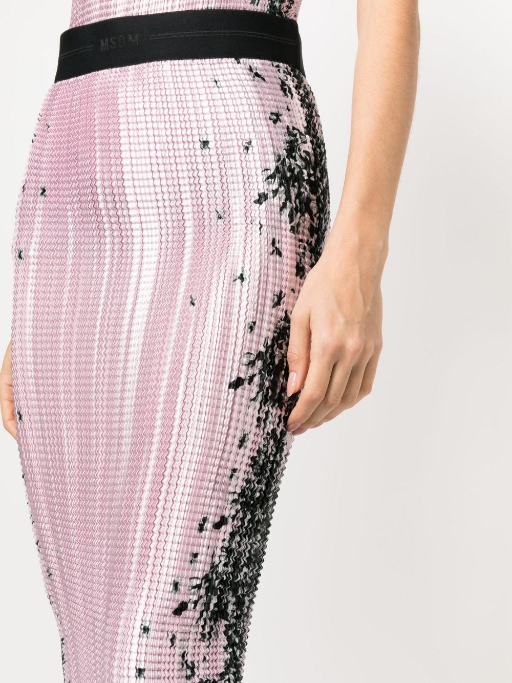 Gonna midi rosa/nera con trama 3442MDD25P 23749312 ROSA MSGM 