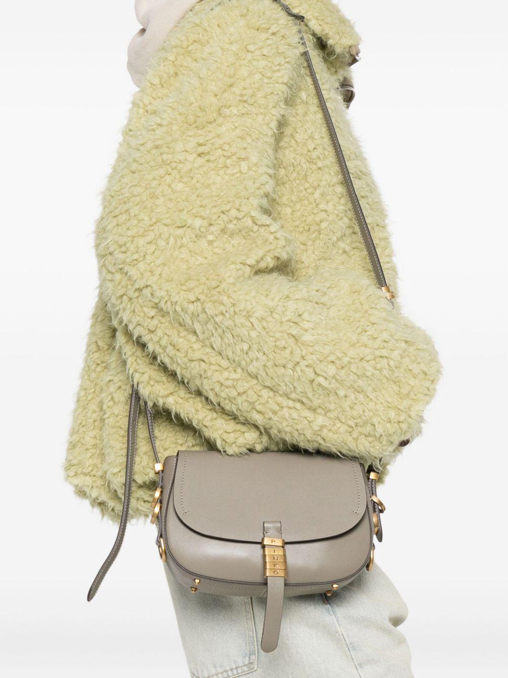 Borsa a tracolla noce/oro con patta e tracolla regolabile 103831A1ZX I68Q PINKO 