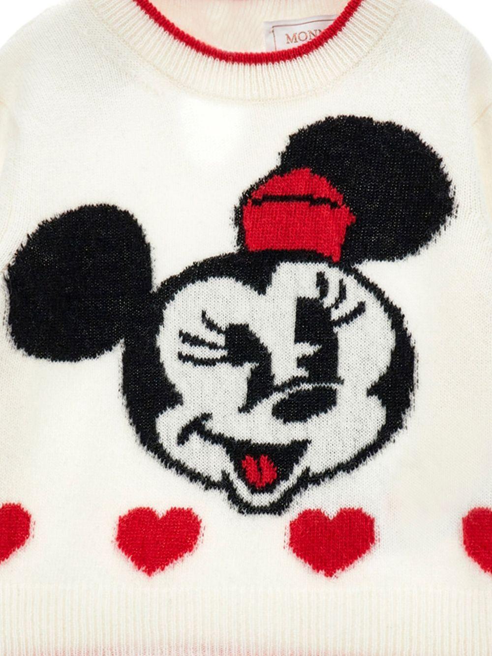 Maglione Bianco con Ricamo Minnie 19F633NP6091 0143 MONNALISA KIDS 