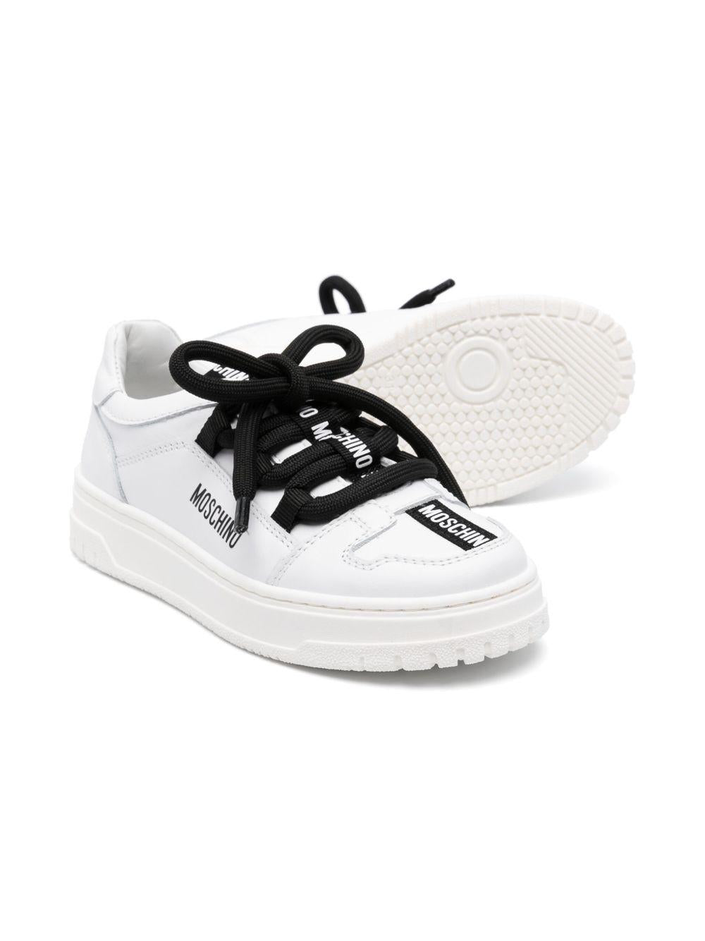 Sneakers bianche banda logata