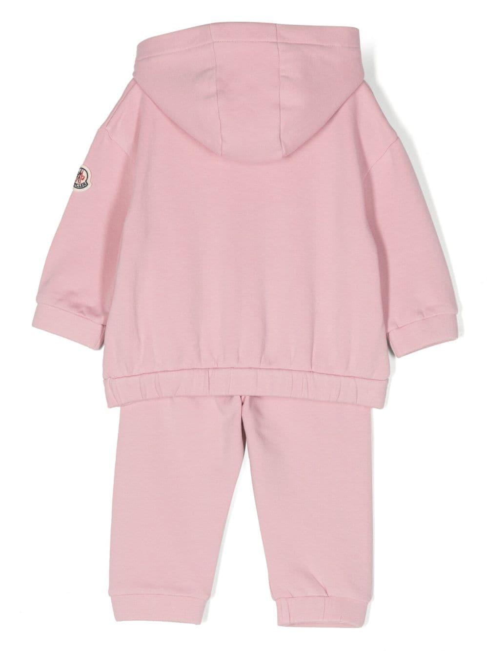 Set da due neonata rosa logo teddy I29518M0000789A23 52K MONCLER KIDS 