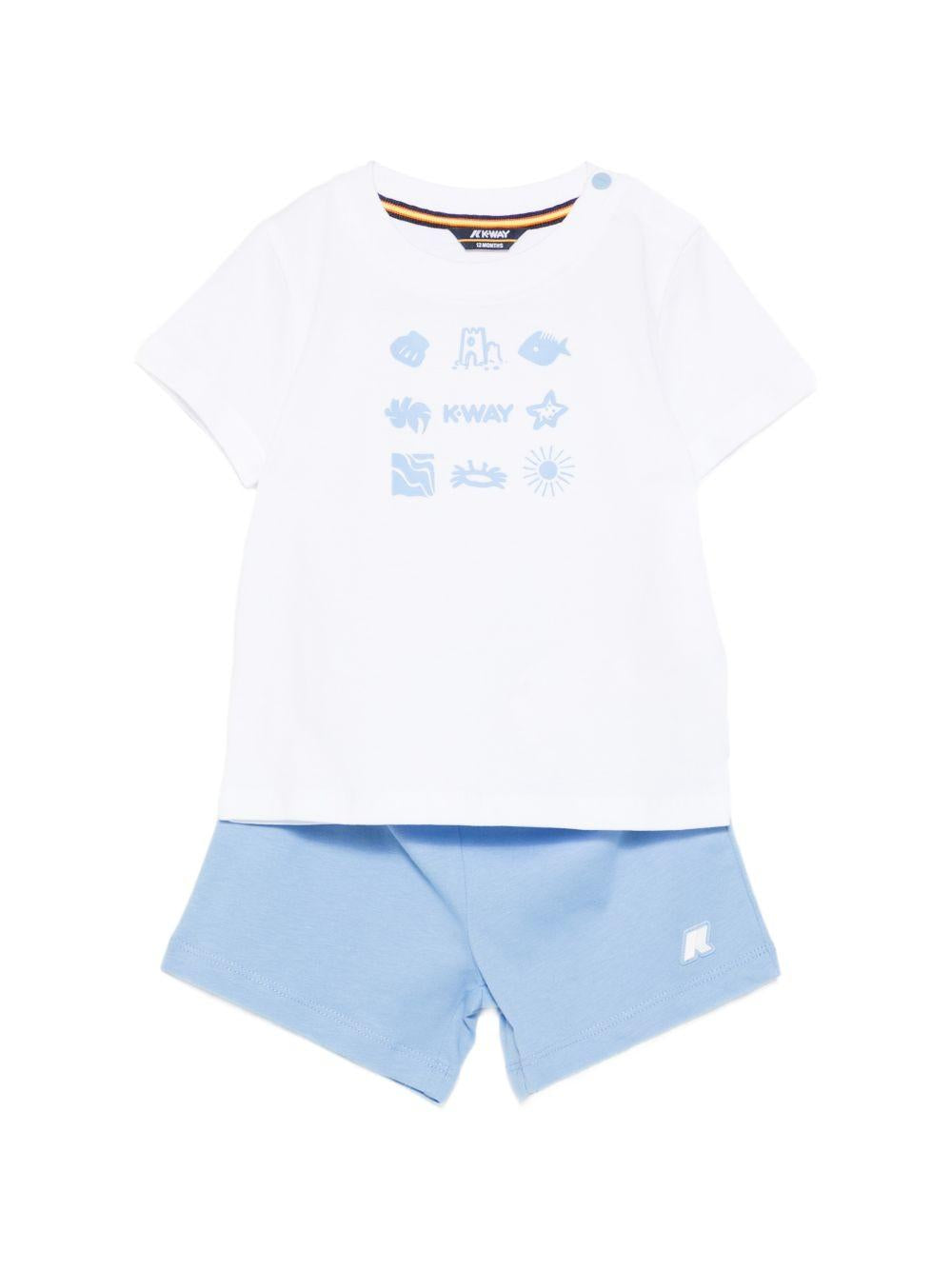 Completo t-shirt e shorts in cotone K2151EW C0V K-WAY KIDS 
