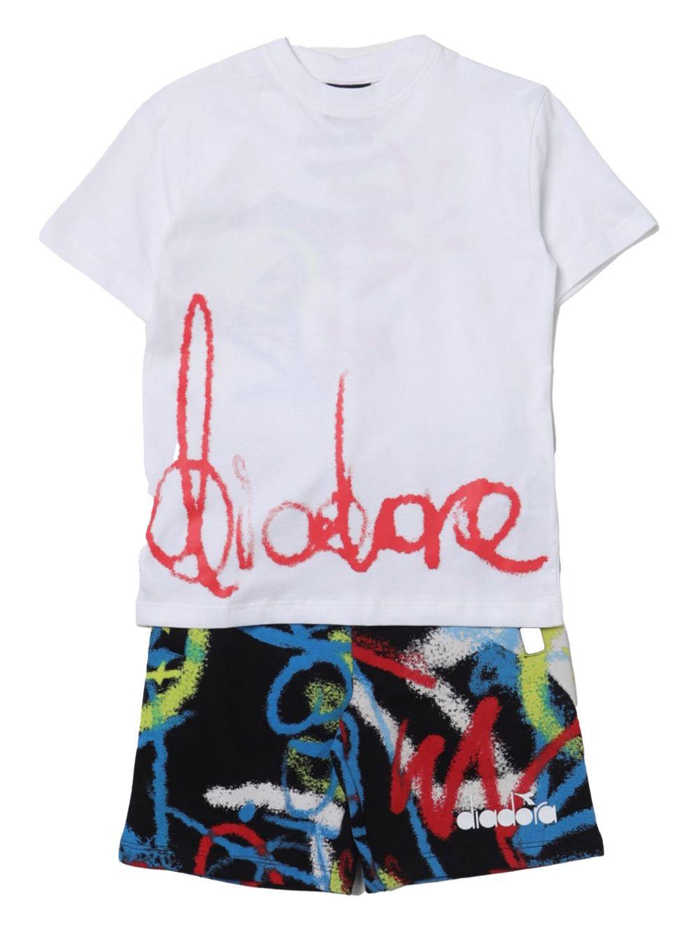 Completo graffiti bianco/multicolor (2pz) S4DIBBTT070 00213 DIADORA KIDS 