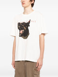 T-shirt in cotone avorio con stampa