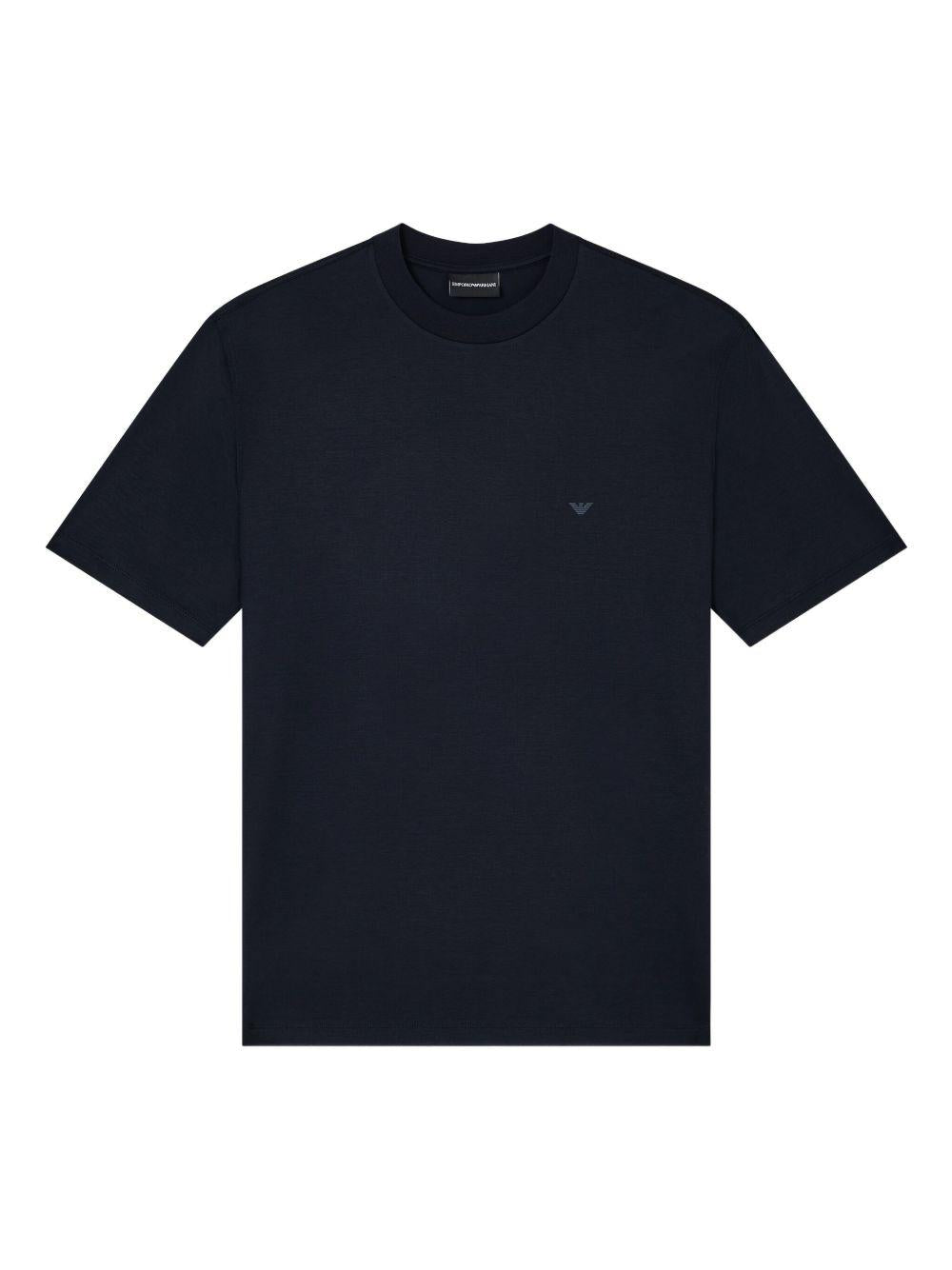 Maglietta blu navy con logo dell'aquila e collo a giro EM003137AF10761 UB118 EMPORIO ARMANI 