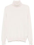 White turtleneck with plaque on the back