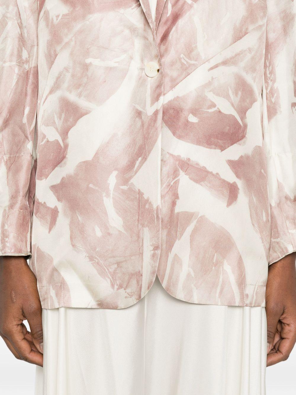 Giacca in velluto con stampa floreale cipria 116814P6031 CP ALYSI 