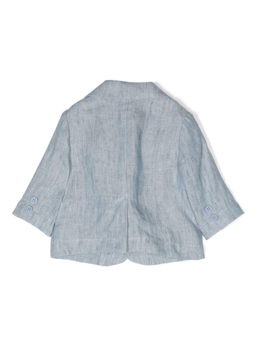 Giacca neonato celeste lino