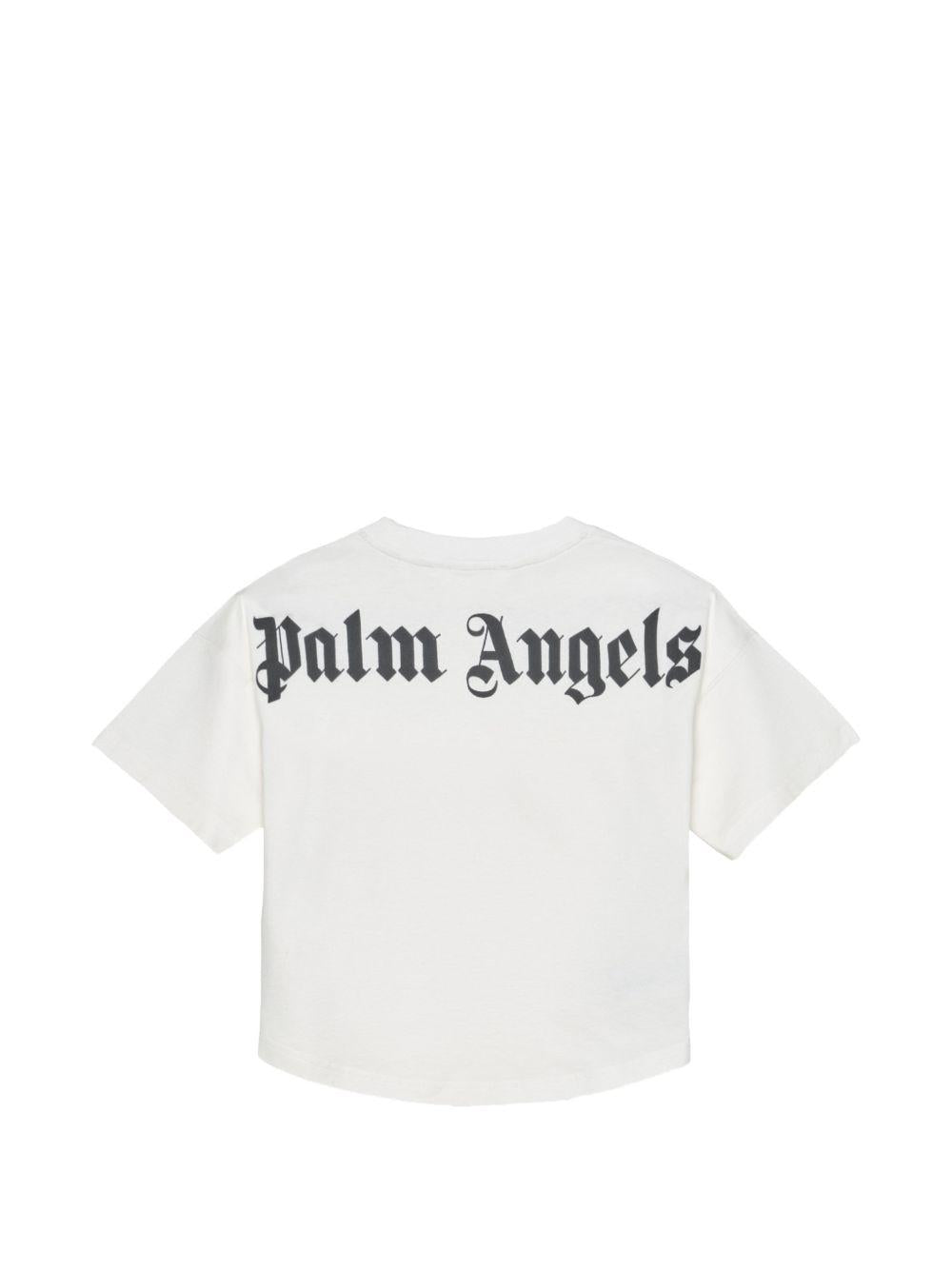 T-shirt taglio corto con logo PBAA002S26JER001 002 PALM ANGELS KIDS 