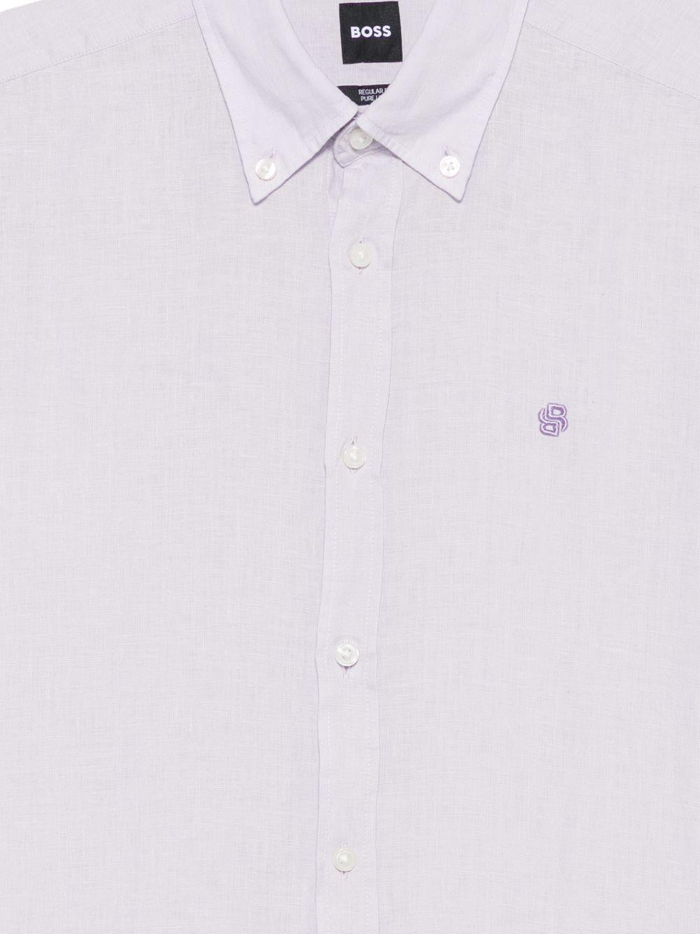Camicia in lino a maniche lunghe 50556077 538 BOSS 
