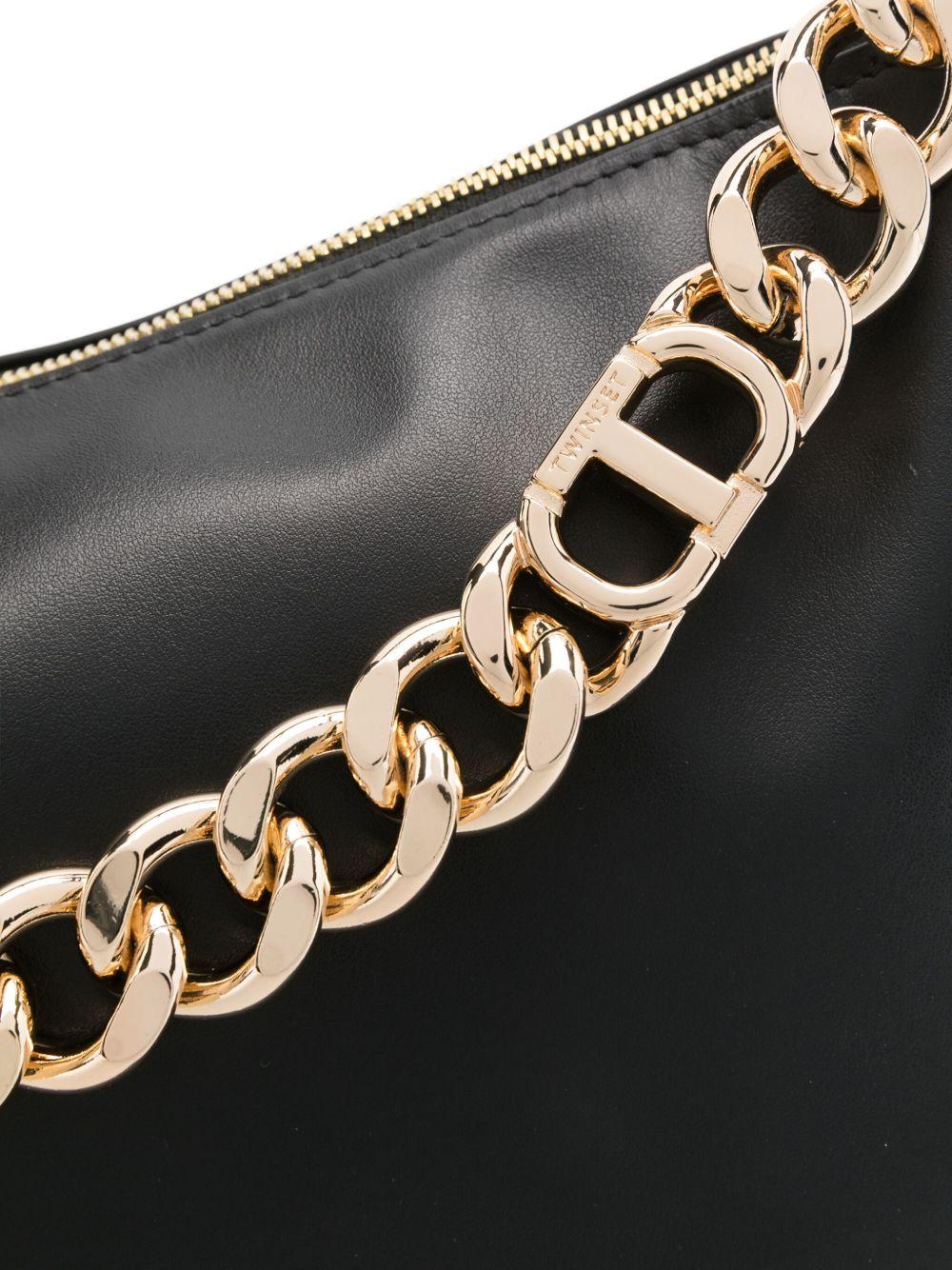 Borsa a Spalla Nera con Catena 999TB7010 12695 TWINSET 