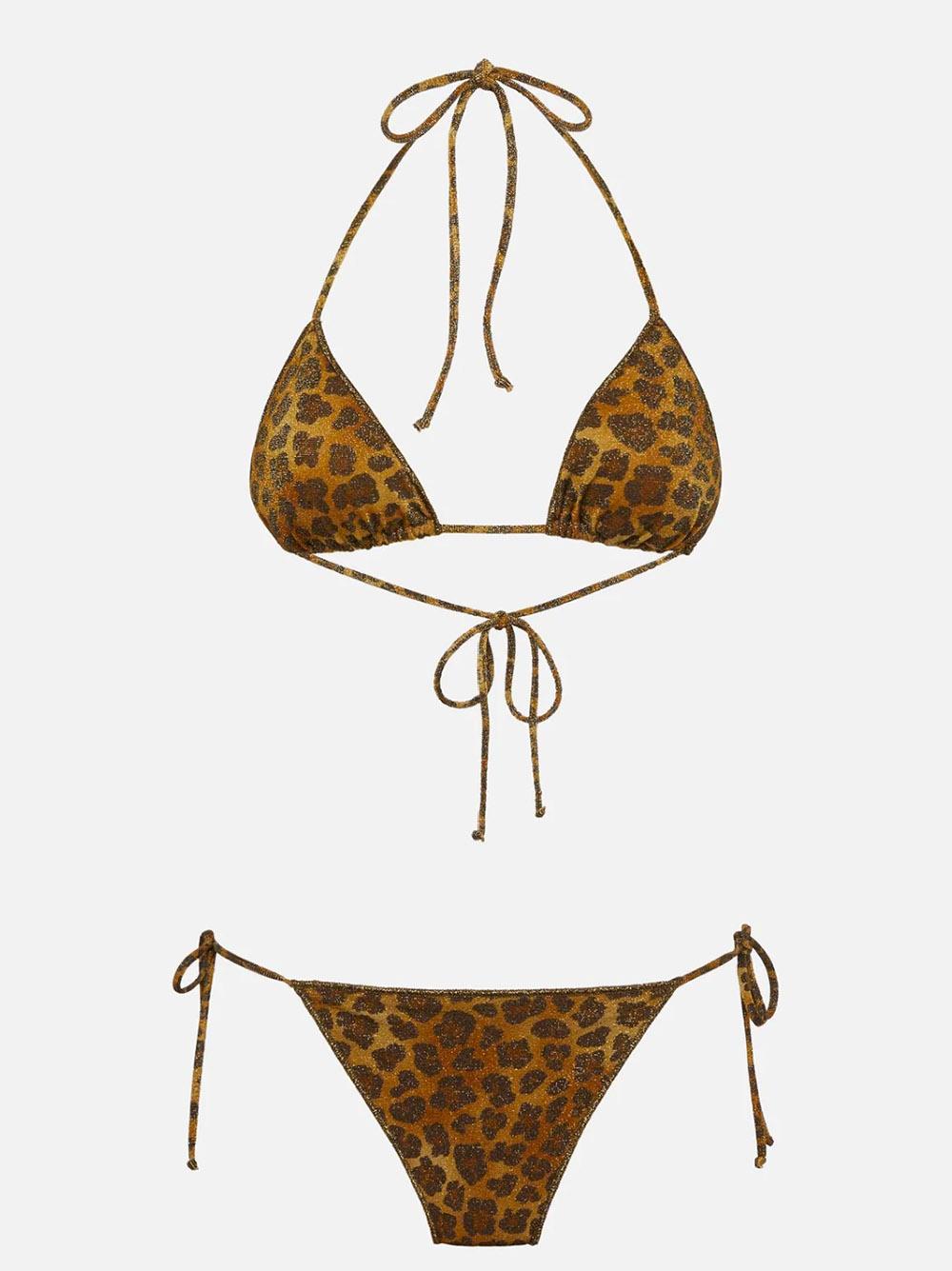 Bikini classico in lurex Leah Marielle con stampa animalier LEH0009MRL00100 01433H MC2 SAINT BARTH 