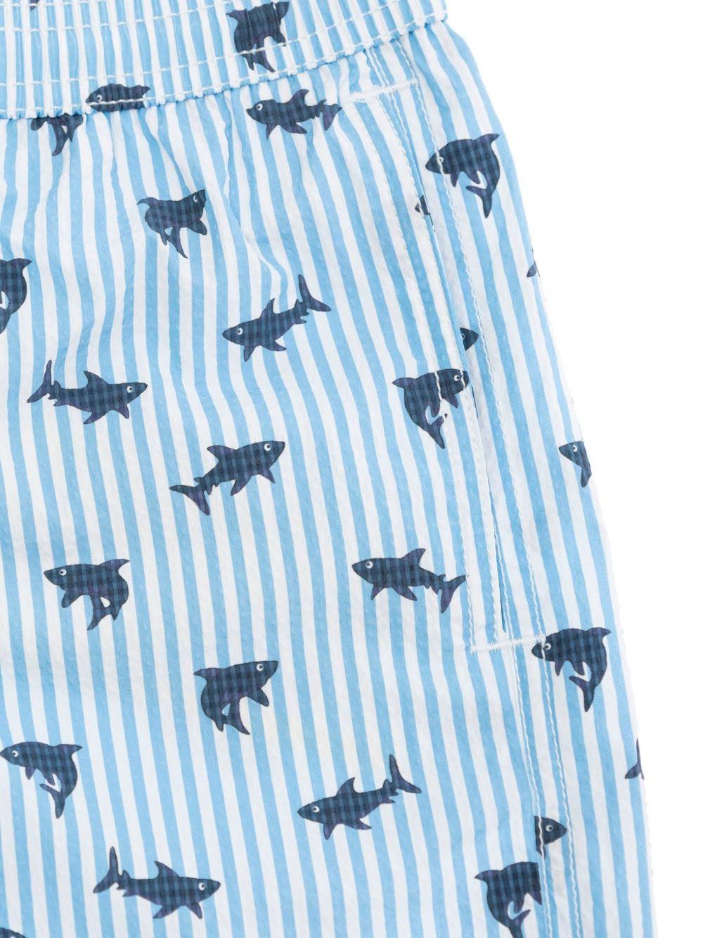 Costume patmos blu a righe con squali