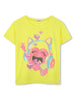 T-shirt gialla cuore paillettes