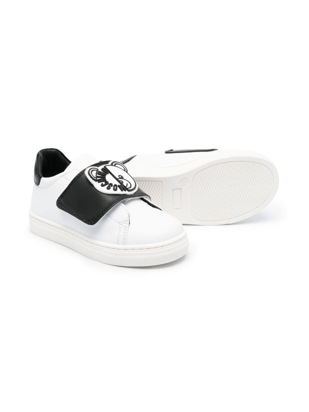 Sneakers bianca strappo Teddy Bear 77348 02 MOSCHINO KIDS 