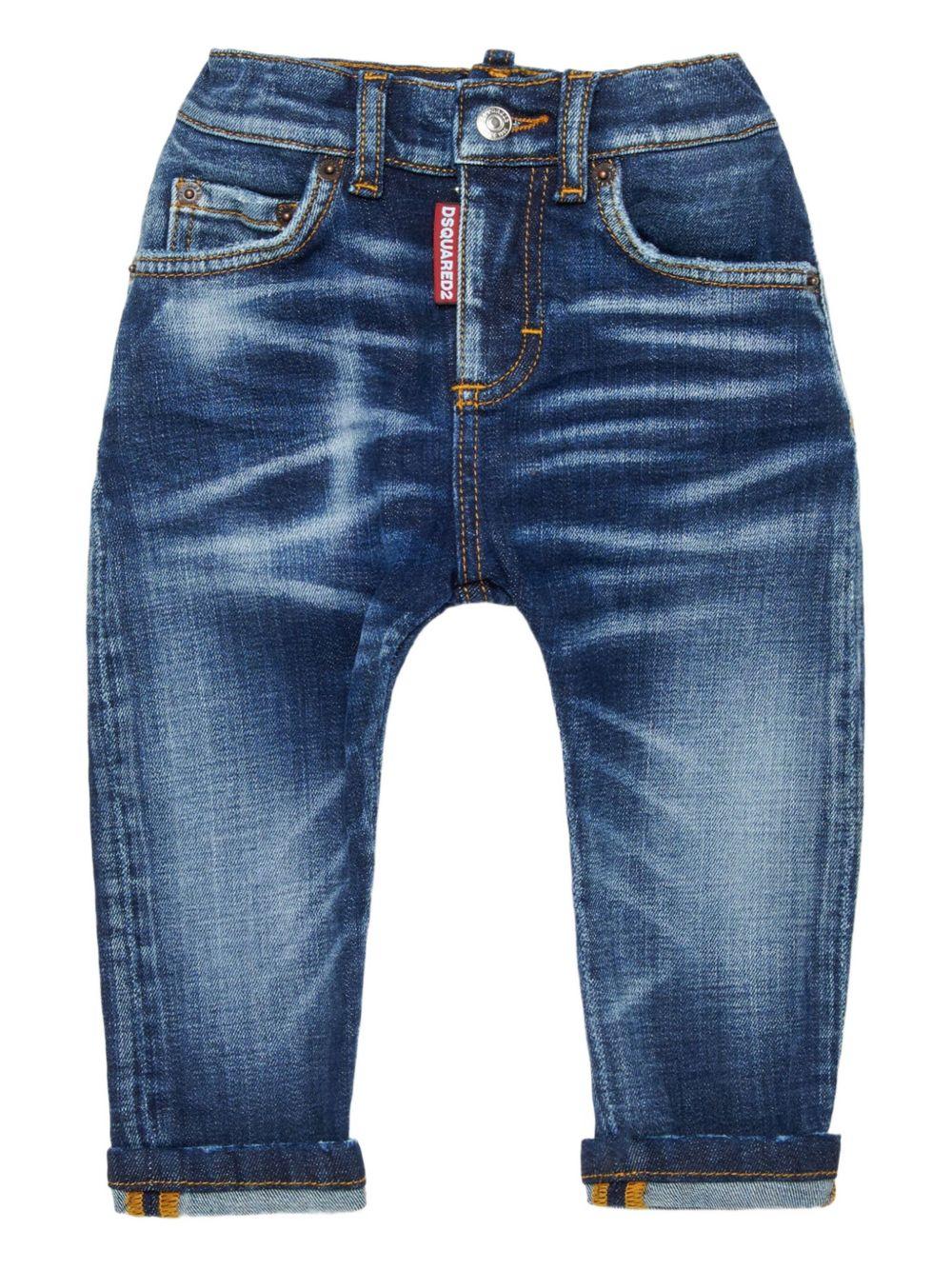 Jeans Dritti con Targhetta Logo DQ01TCD0AES DQ01 DSQUARED KIDS 