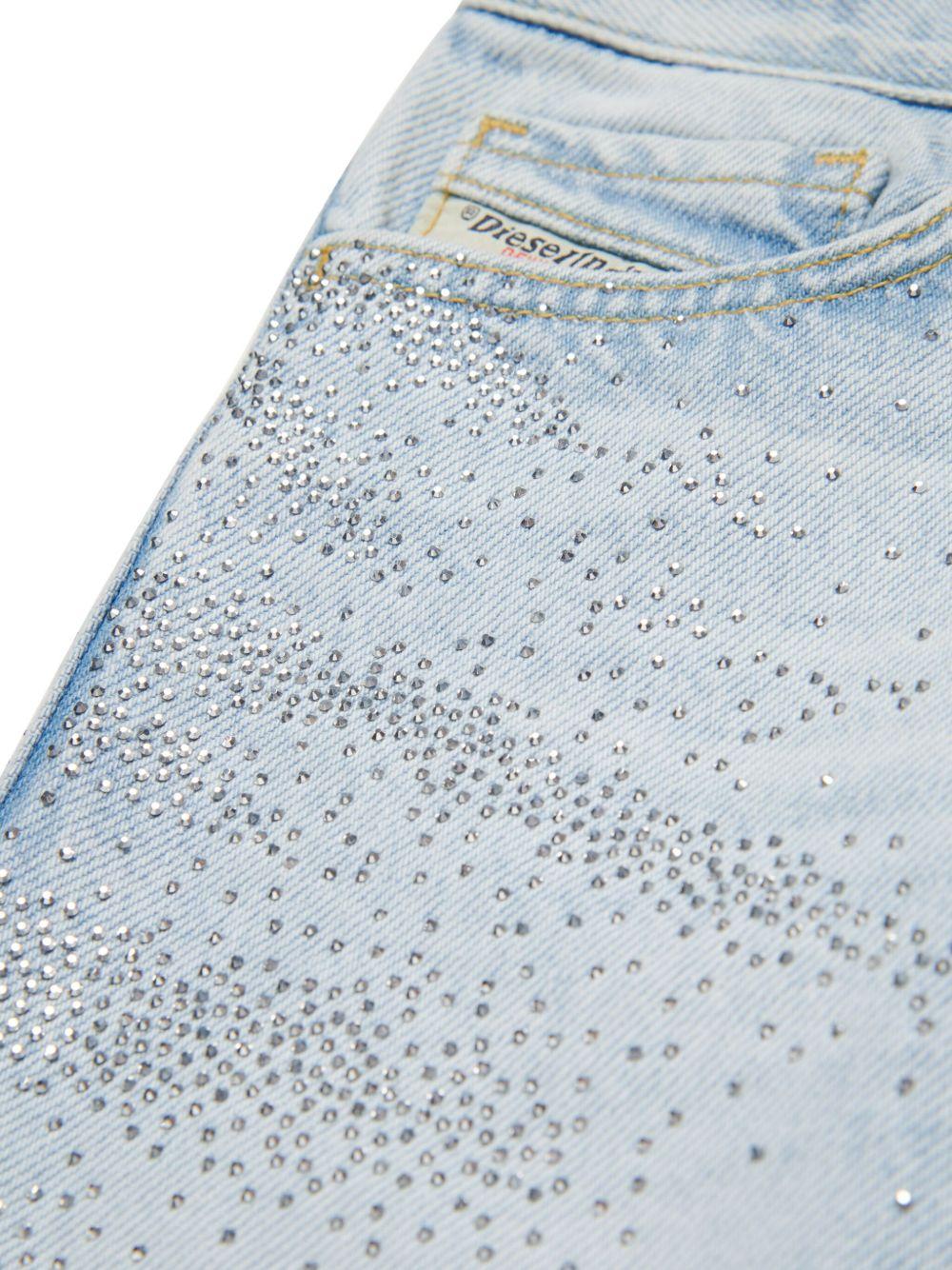 Jeans chiaro con strass