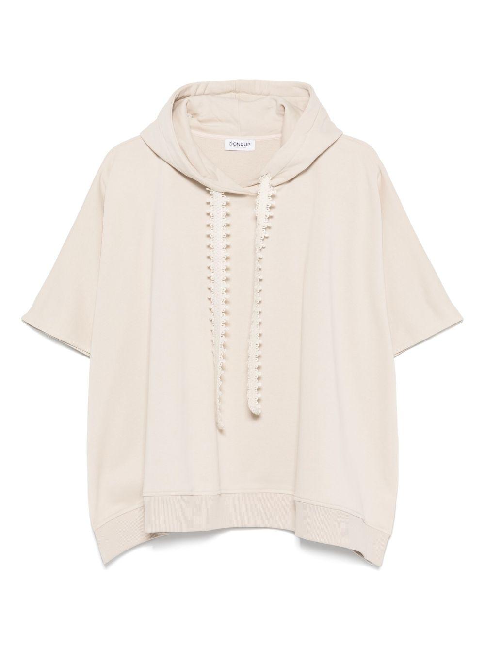 Poncho beige con ricamto retro