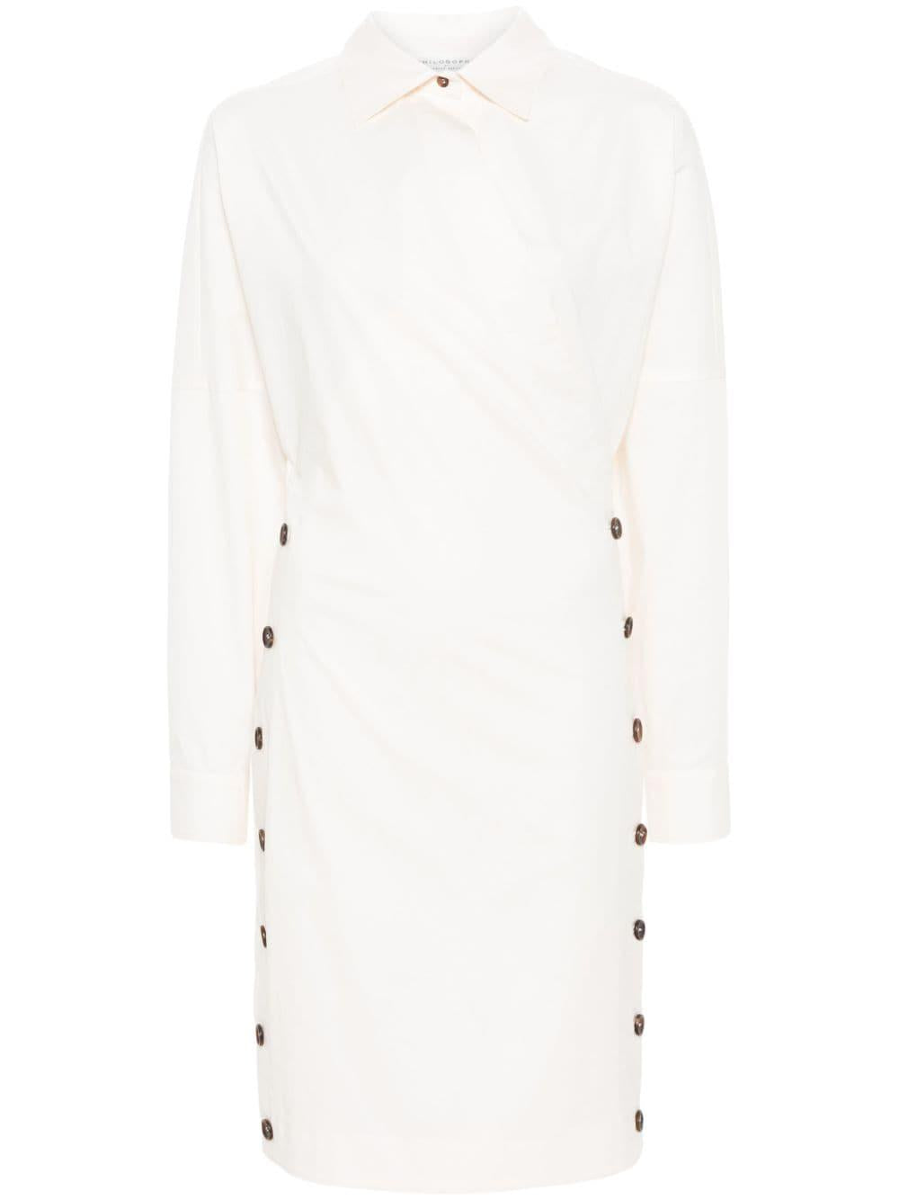 Abito bianco bottoni laterali A04412120 0003 PHILOSOPHY DONNA 