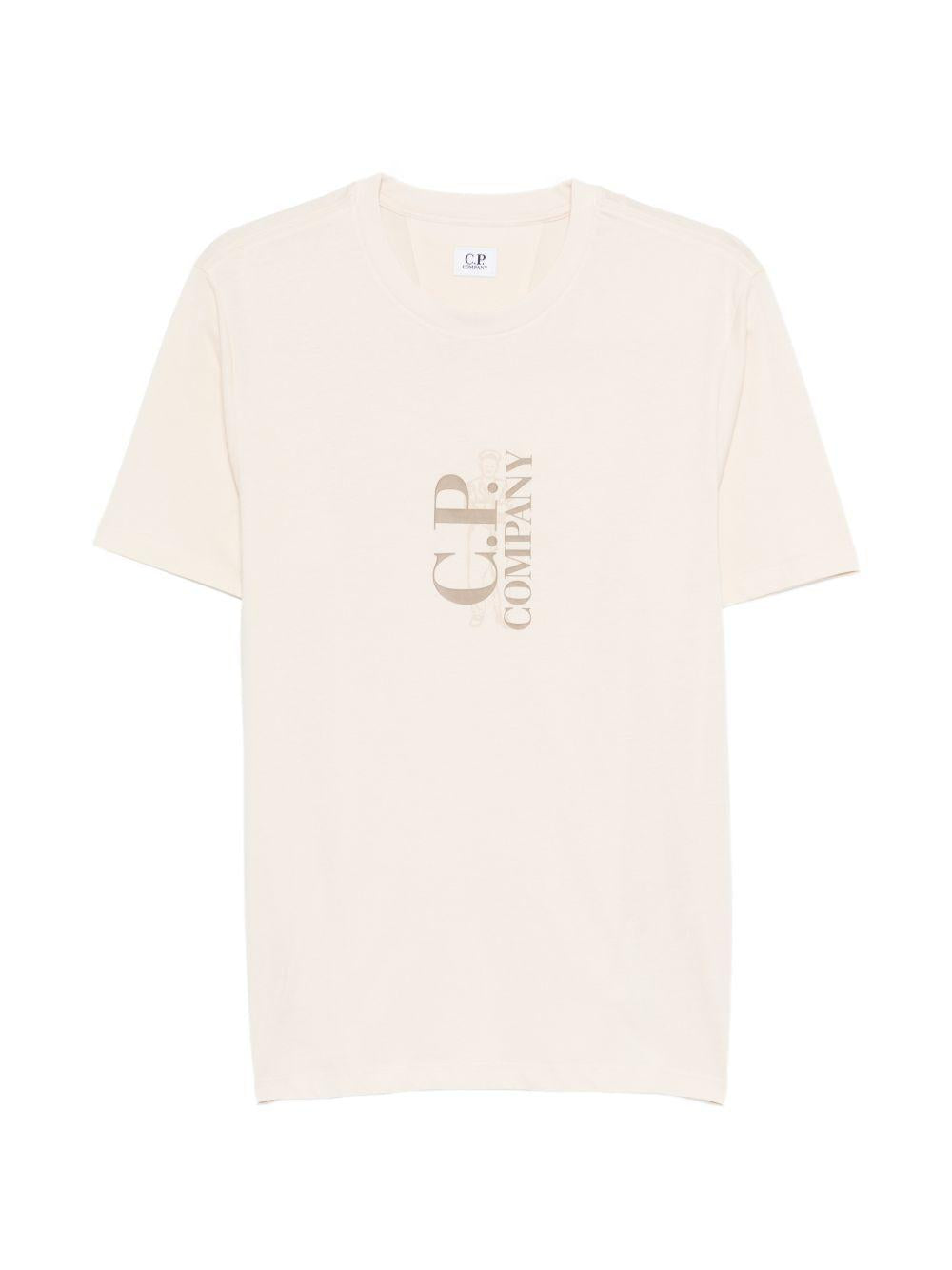 T-shirt in cotone con stampa logo 20CMTS084A005100W 114 CP COMPANY 