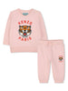 Completo rosa neonata logo tiger (2pz)