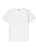 T-shirt bianca mini logo ricamo tono su tono