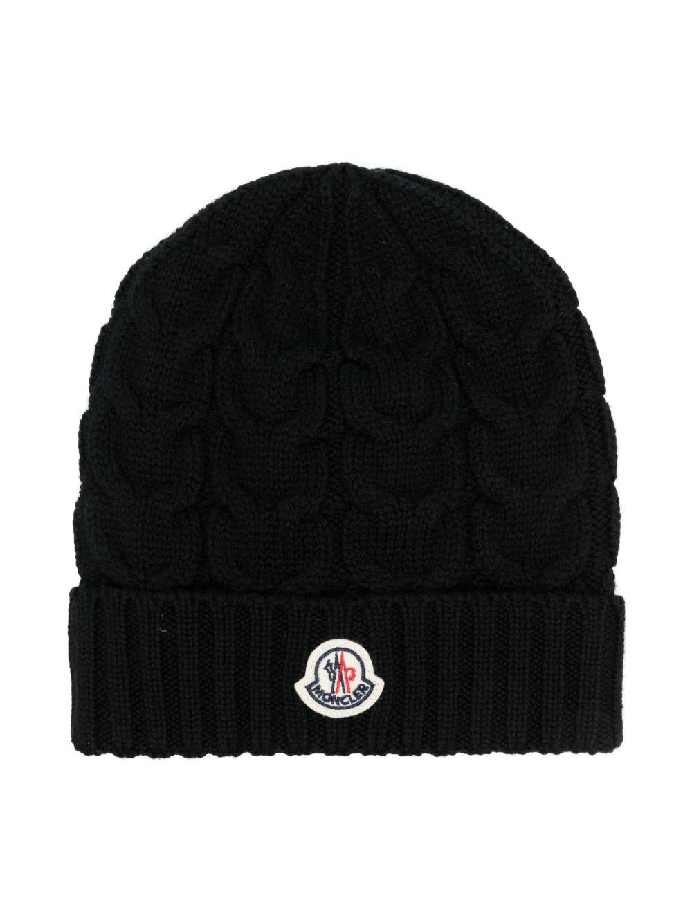 Berretto Merino a Treccia K29543B0002504S02 999 MONCLER KIDS 