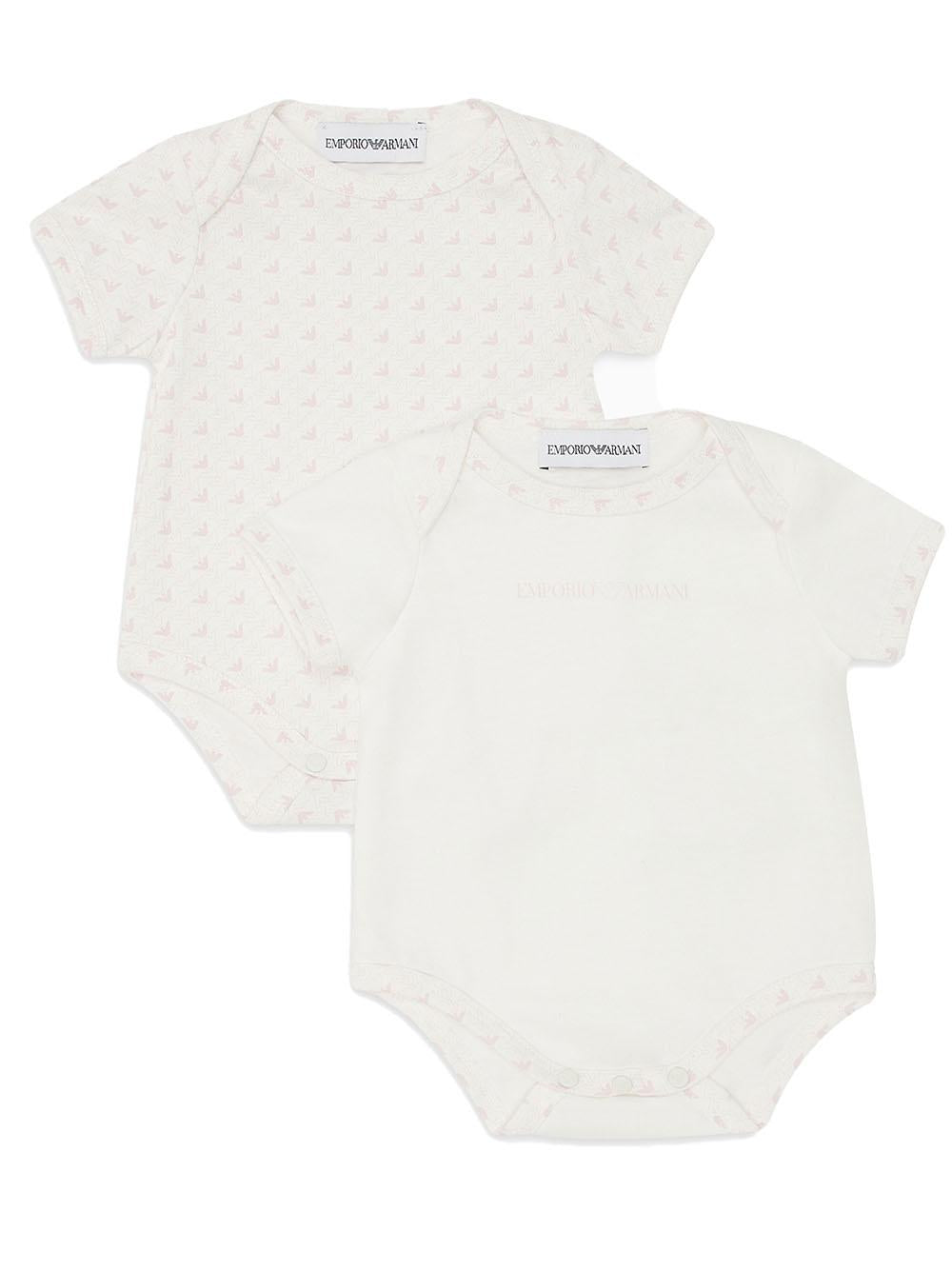 Set body rosa logati neonata (2pz) EY000010AF10913 F4012 EMPORIO ARMANI KIDS 