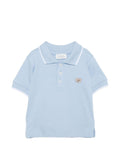 Polo in cotone con colletto a contrasto